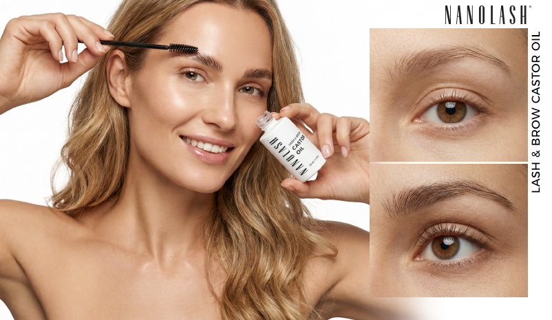 nanolash olej rycynowy na brwi i rzesy